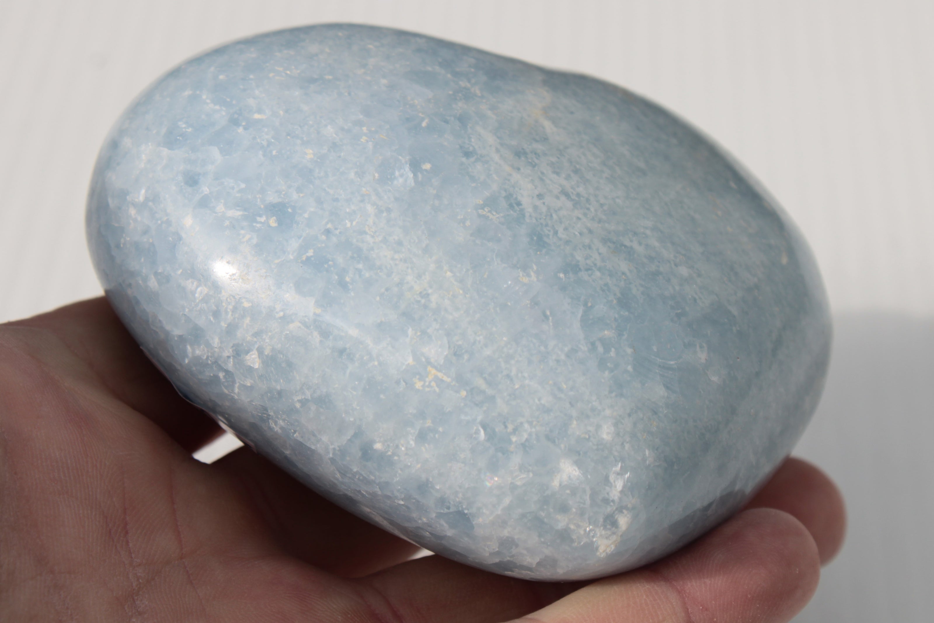 Celestite heart 542g Rocks and Things