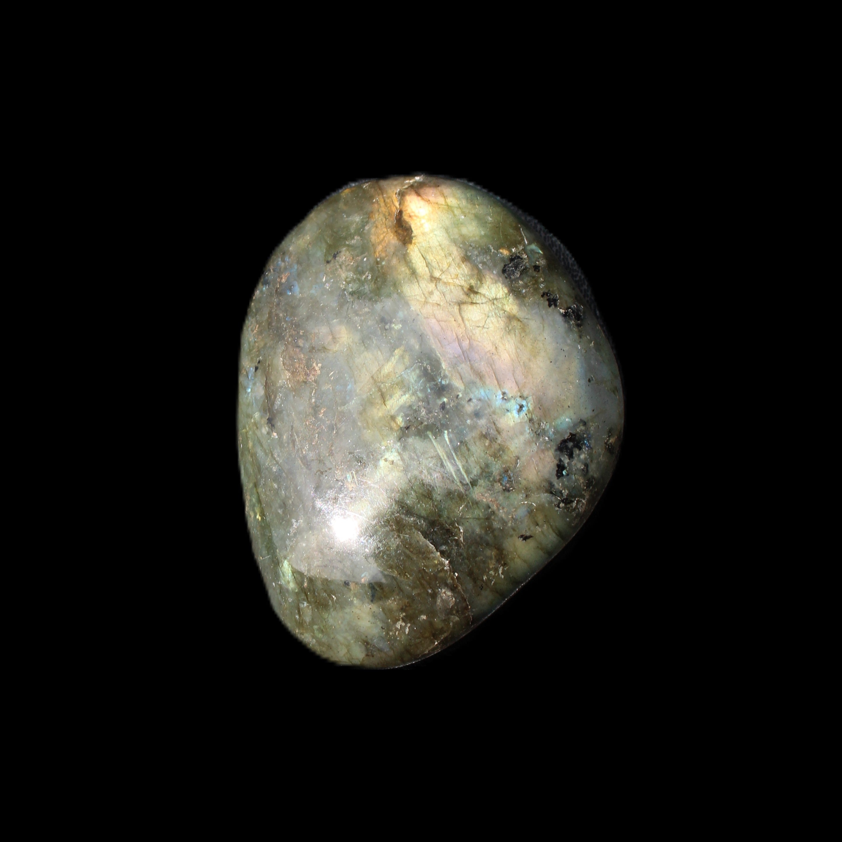 Labradorite palmstone 34g in sunlight - Rocks and Things Store