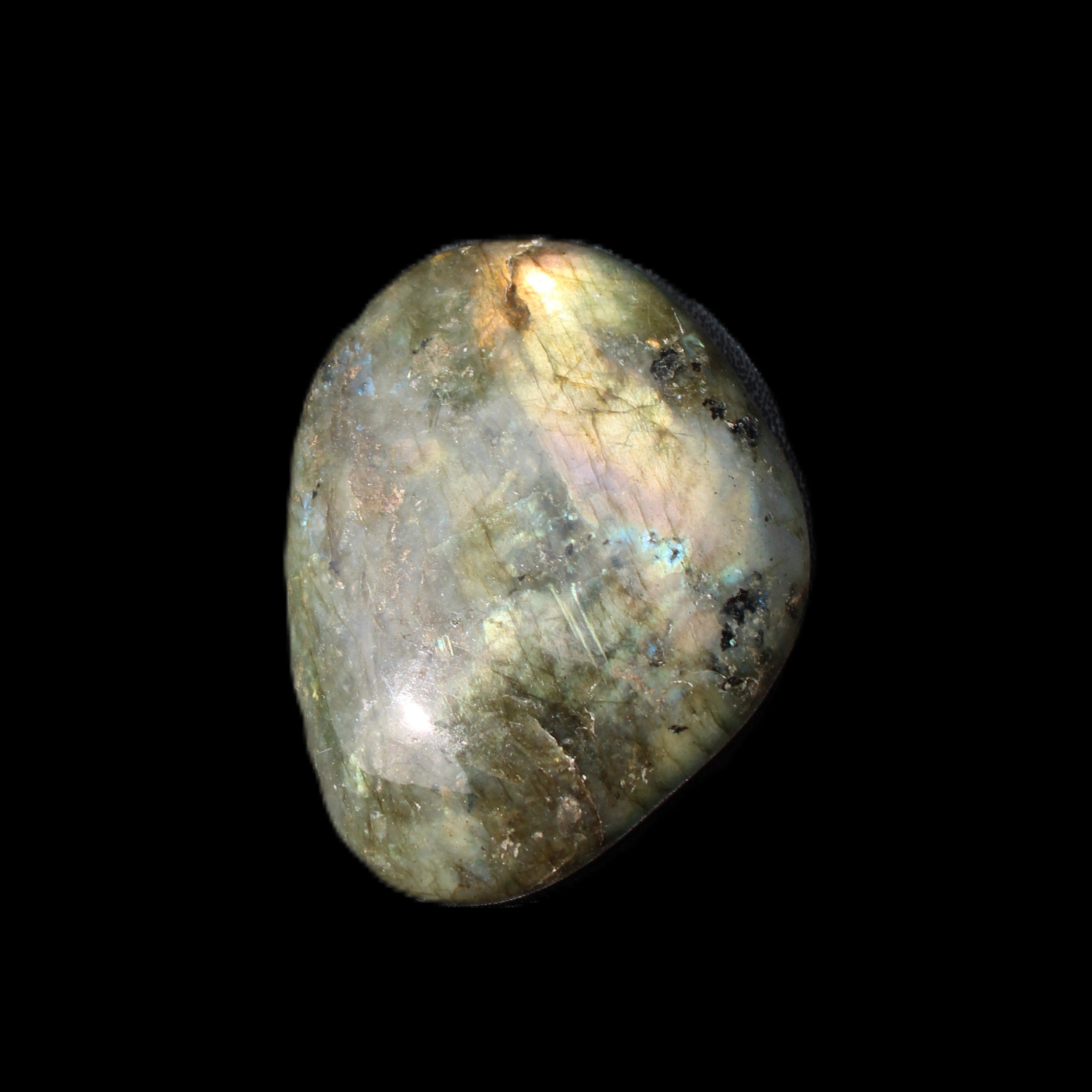 Labradorite palmstone 34g in sunlight - Rocks and Things Store