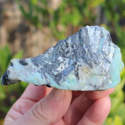 Blue Caribbean Aragonite with Stibnite rough 207g Rocks and Things