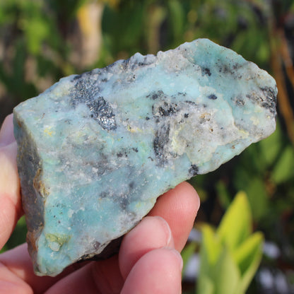 Blue Caribbean Aragonite with Stibnite rough 207g Rocks and Things