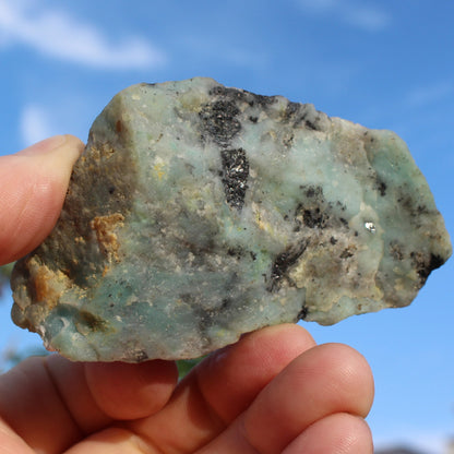 Blue Caribbean Aragonite with Stibnite rough 207g Rocks and Things