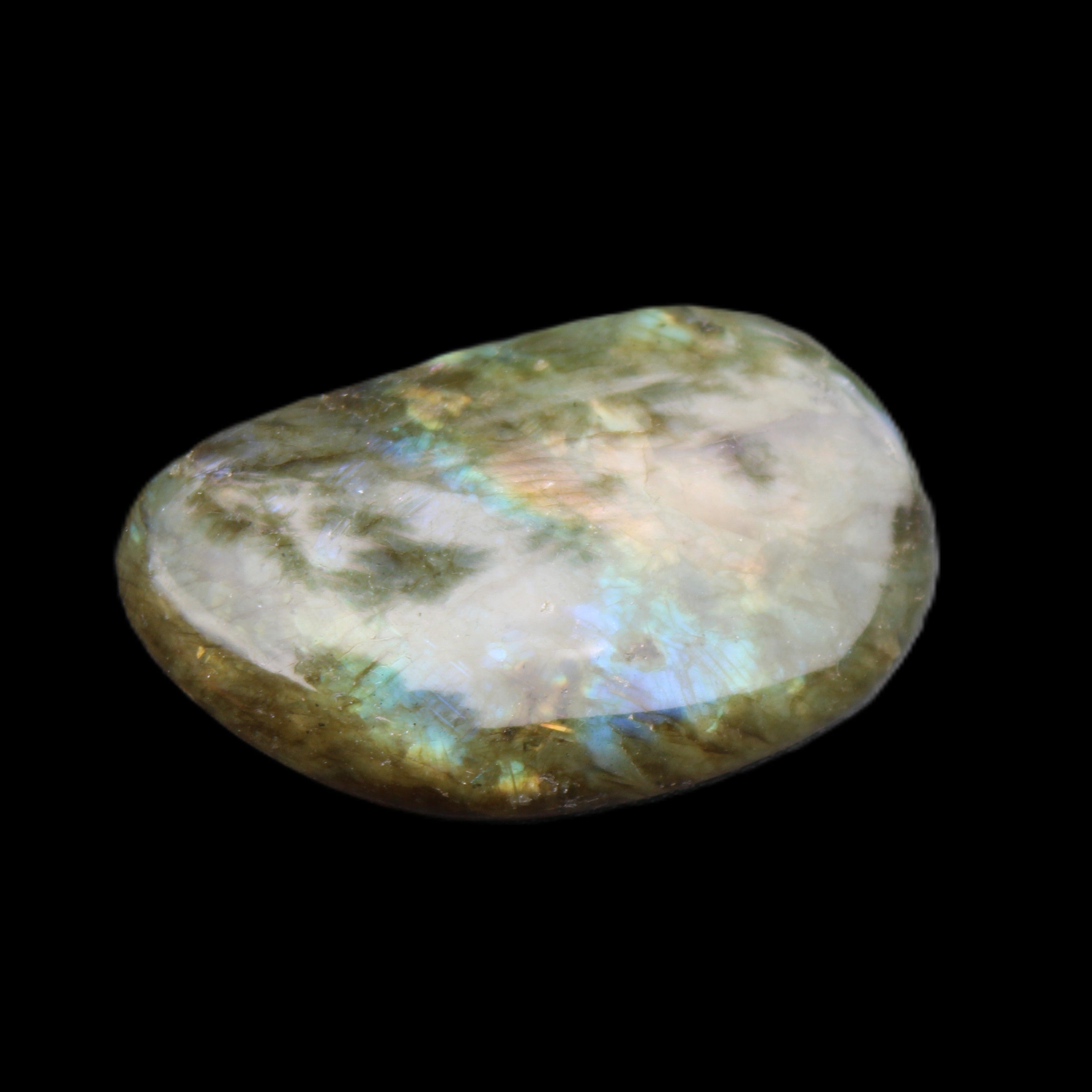 Labradorite palmstone 28g in sunlight - Rocks and Things Store