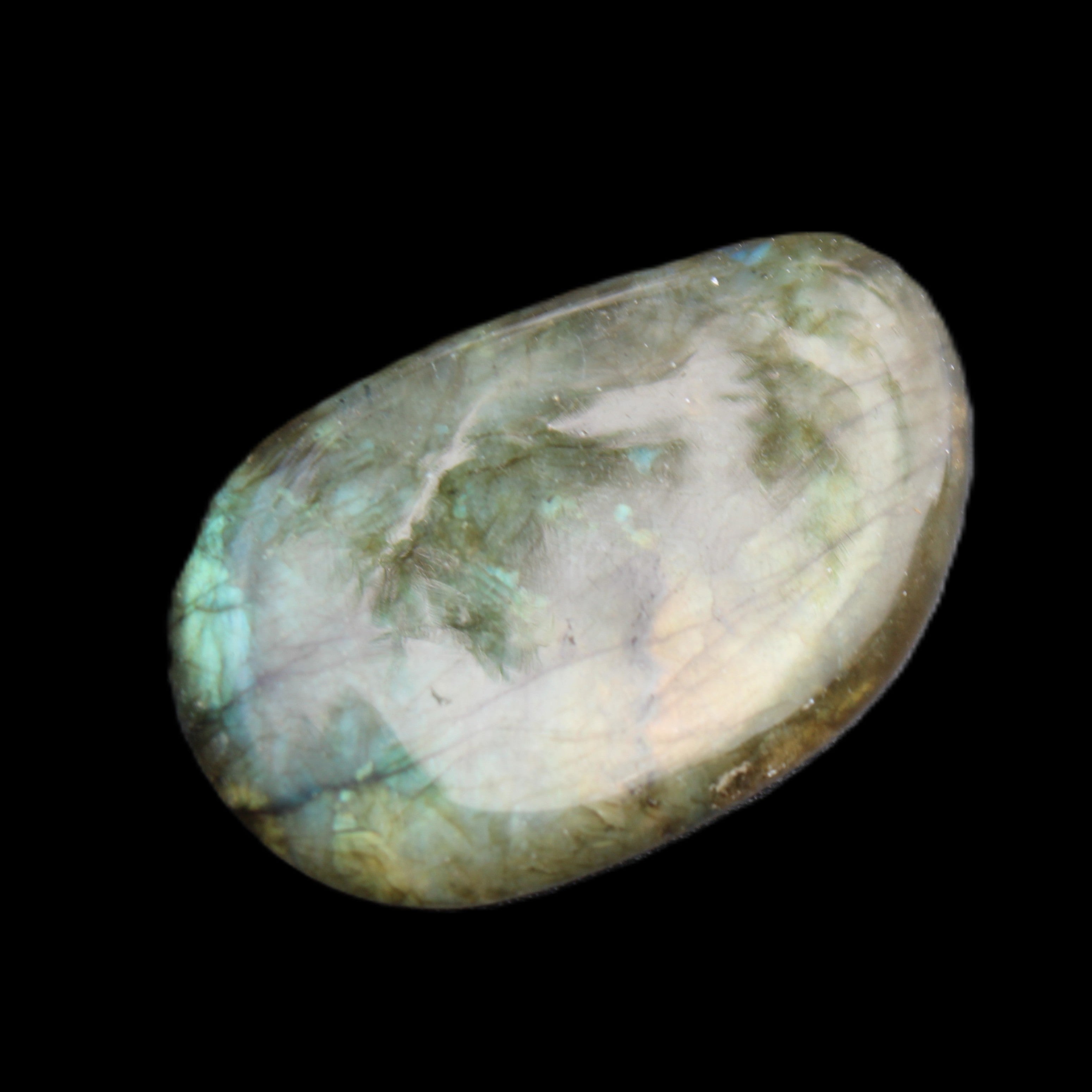 Labradorite palmstone 28g in sunlight - Rocks and Things Store