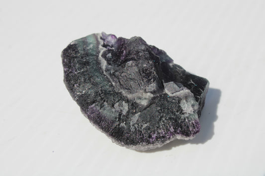 Dark Violet and Rainbow Fluorite geode section 55.9g Rocks and Things