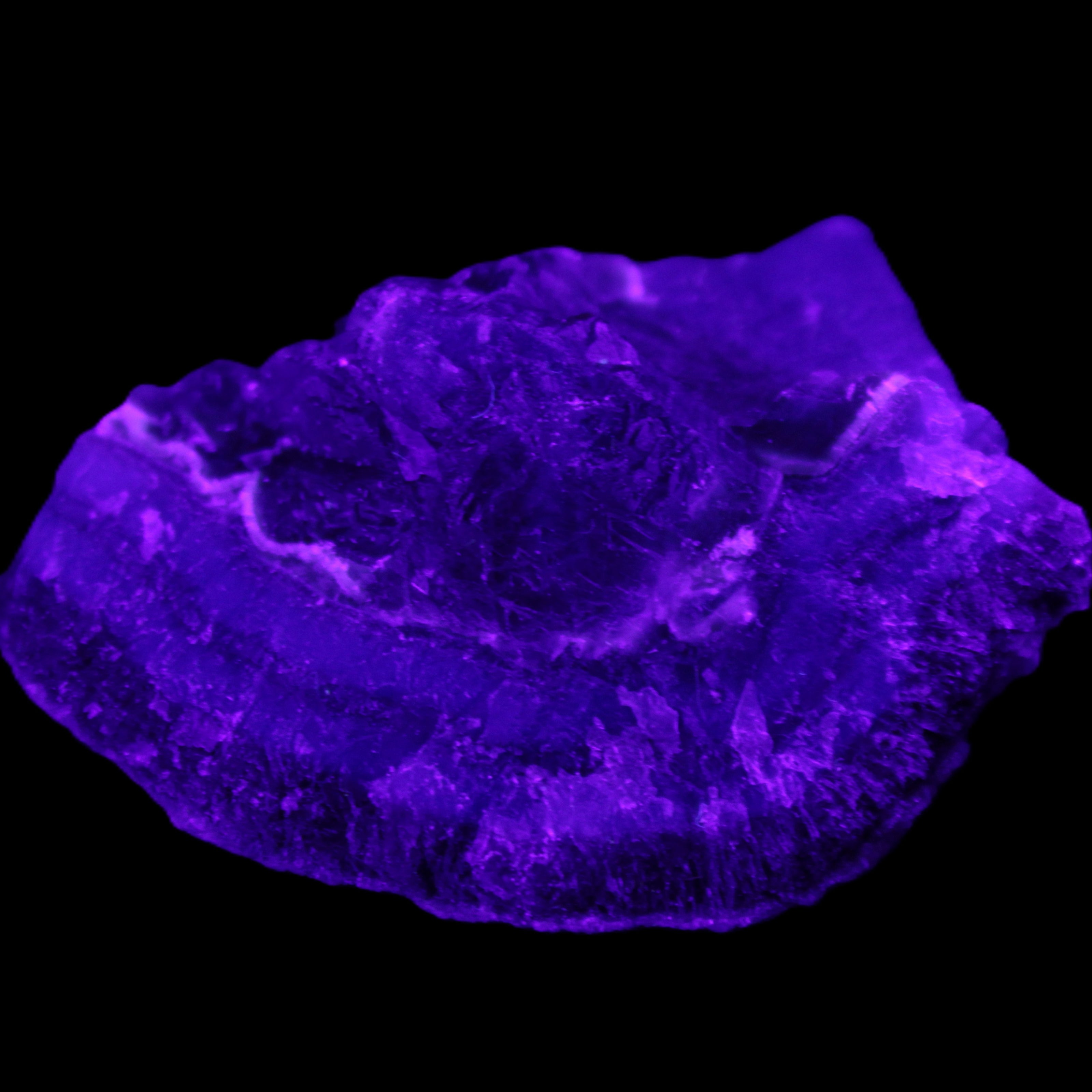 Dark Violet and Rainbow Fluorite geode section 55.9g in sunlight - Rocks and Things Store