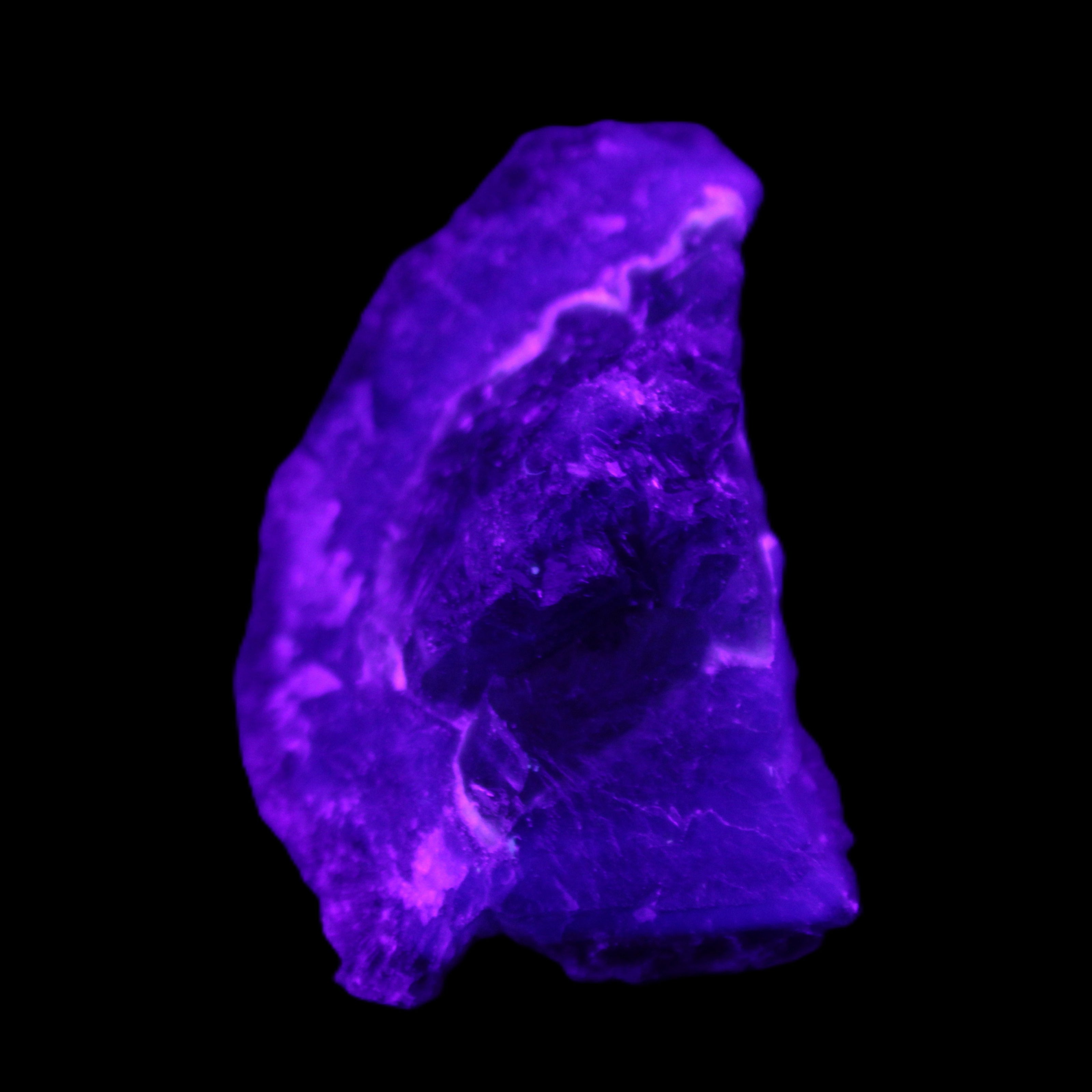 Dark Violet and Rainbow Fluorite geode section 55.9g in sunlight - Rocks and Things Store