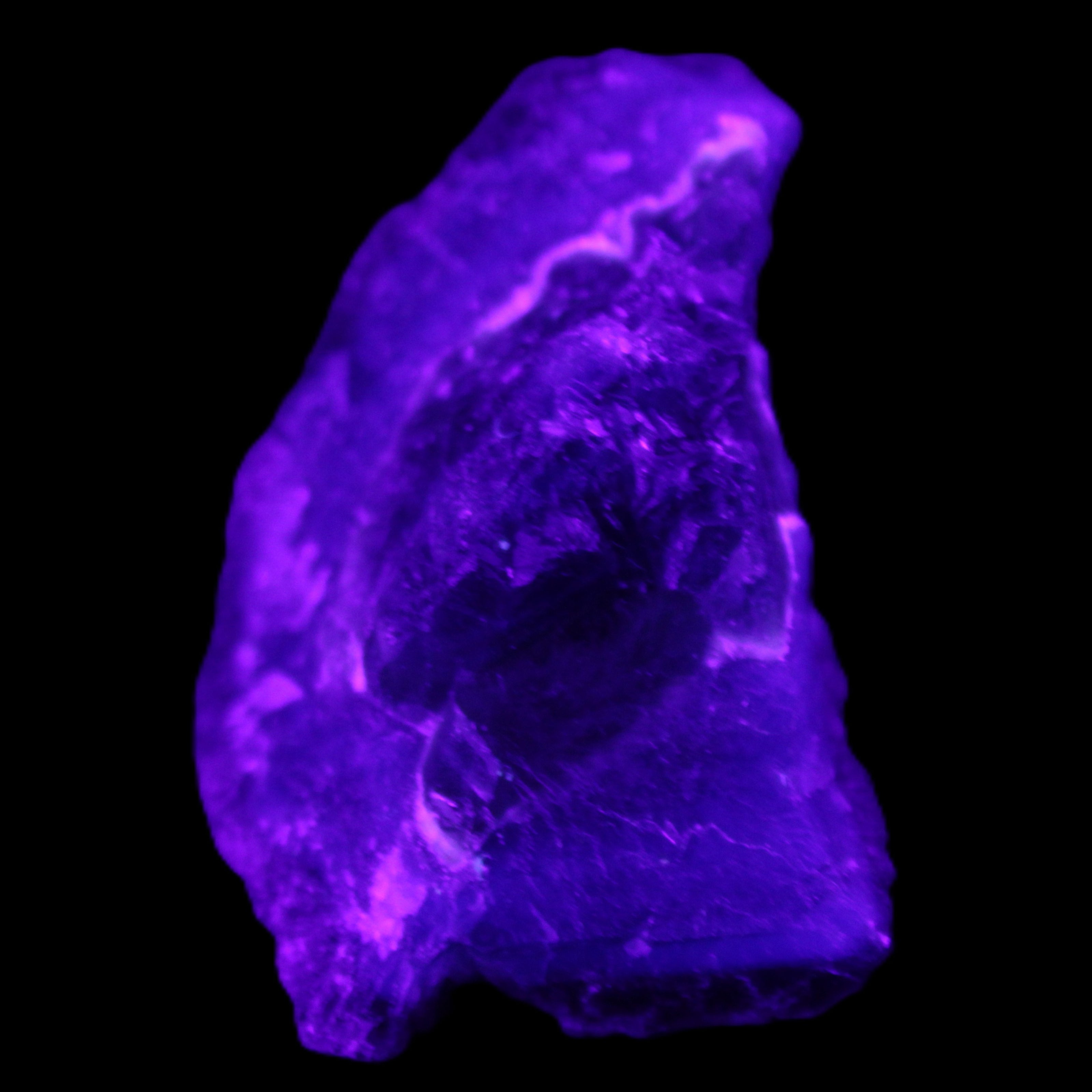 Dark Violet and Rainbow Fluorite geode section 55.9g in sunlight - Rocks and Things Store