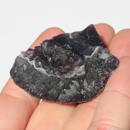 Dark Violet and Rainbow Fluorite geode section 55.9g Rocks and Things