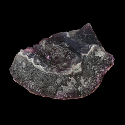 Dark Violet and Rainbow Fluorite geode section 55.9g in sunlight - Rocks and Things Store