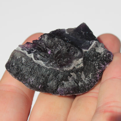 Dark Violet and Rainbow Fluorite geode section 55.9g Rocks and Things