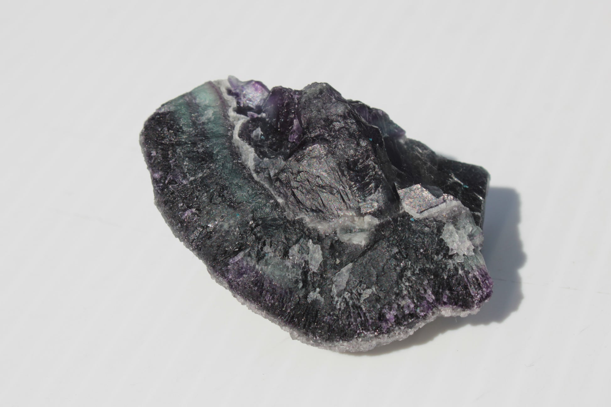 Dark Violet and Rainbow Fluorite geode section 55.9g Rocks and Things