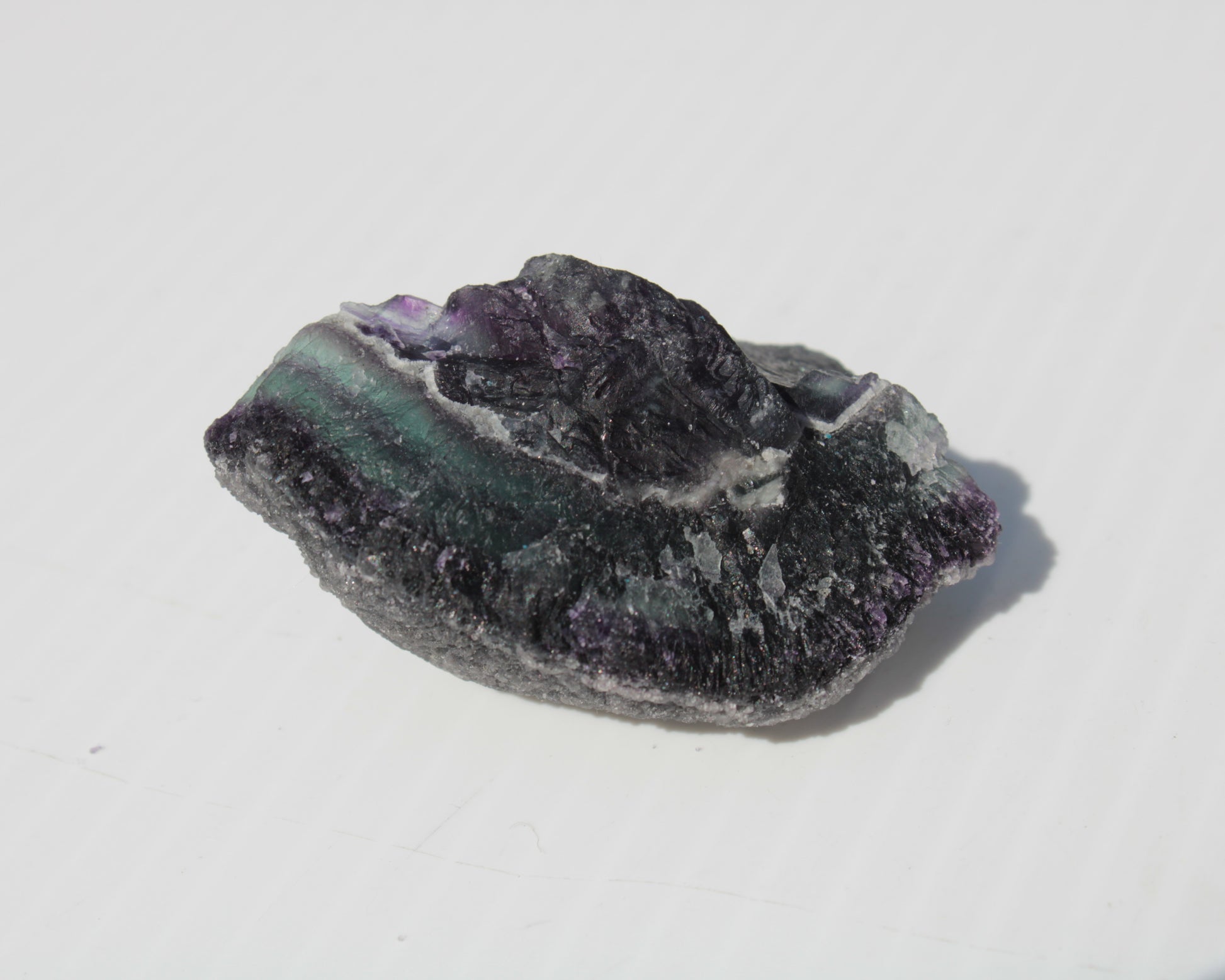 Dark Violet and Rainbow Fluorite geode section 55.9g Rocks and Things