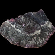 Dark Violet and Rainbow Fluorite geode section 55.9g in sunlight - Rocks and Things Store