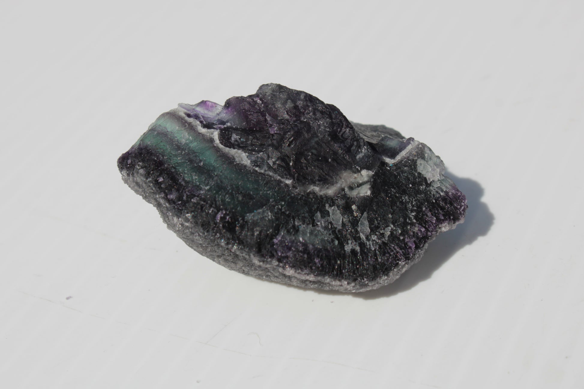 Dark Violet and Rainbow Fluorite geode section 55.9g Rocks and Things