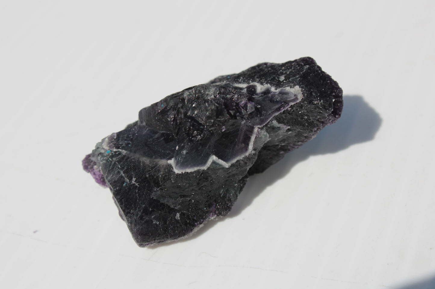 Dark Violet and Rainbow Fluorite geode section 55.9g Rocks and Things