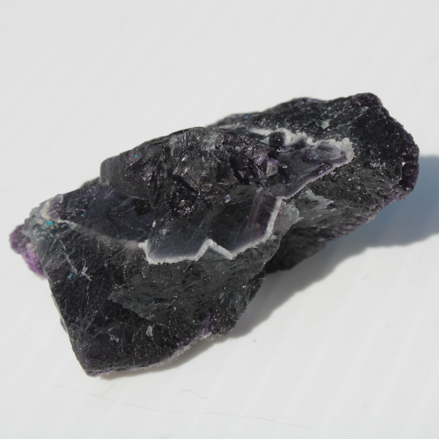 Dark Violet and Rainbow Fluorite geode section 55.9g Rocks and Things