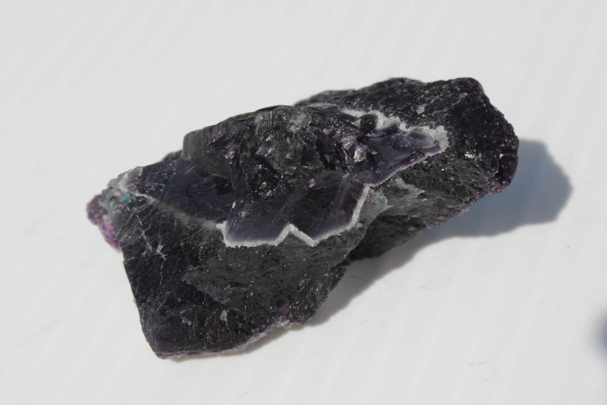 Dark Violet and Rainbow Fluorite geode section 55.9g Rocks and Things