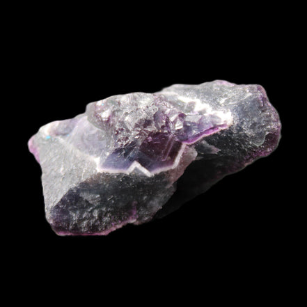 Dark Violet and Rainbow Fluorite geode section 55.9g in sunlight - Rocks and Things Store