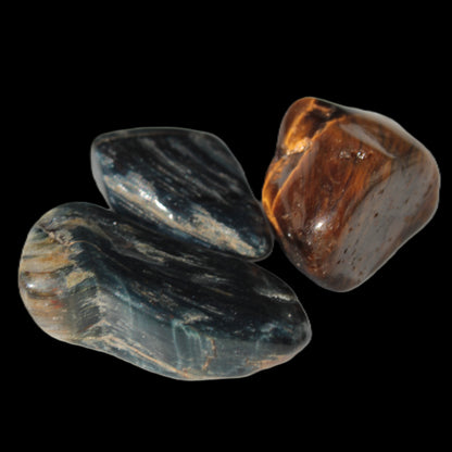 Blue Tigers Eye 3 tumbled stones 11-12g Rocks and Things