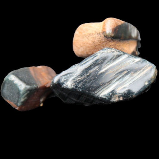 Blue Tigers Eye 3 tumbled stones 11-12g Rocks and Things