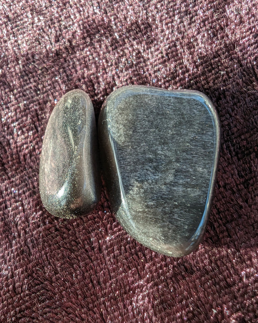 Silver Obsidian 2 stones 5-9g Rocks and Things