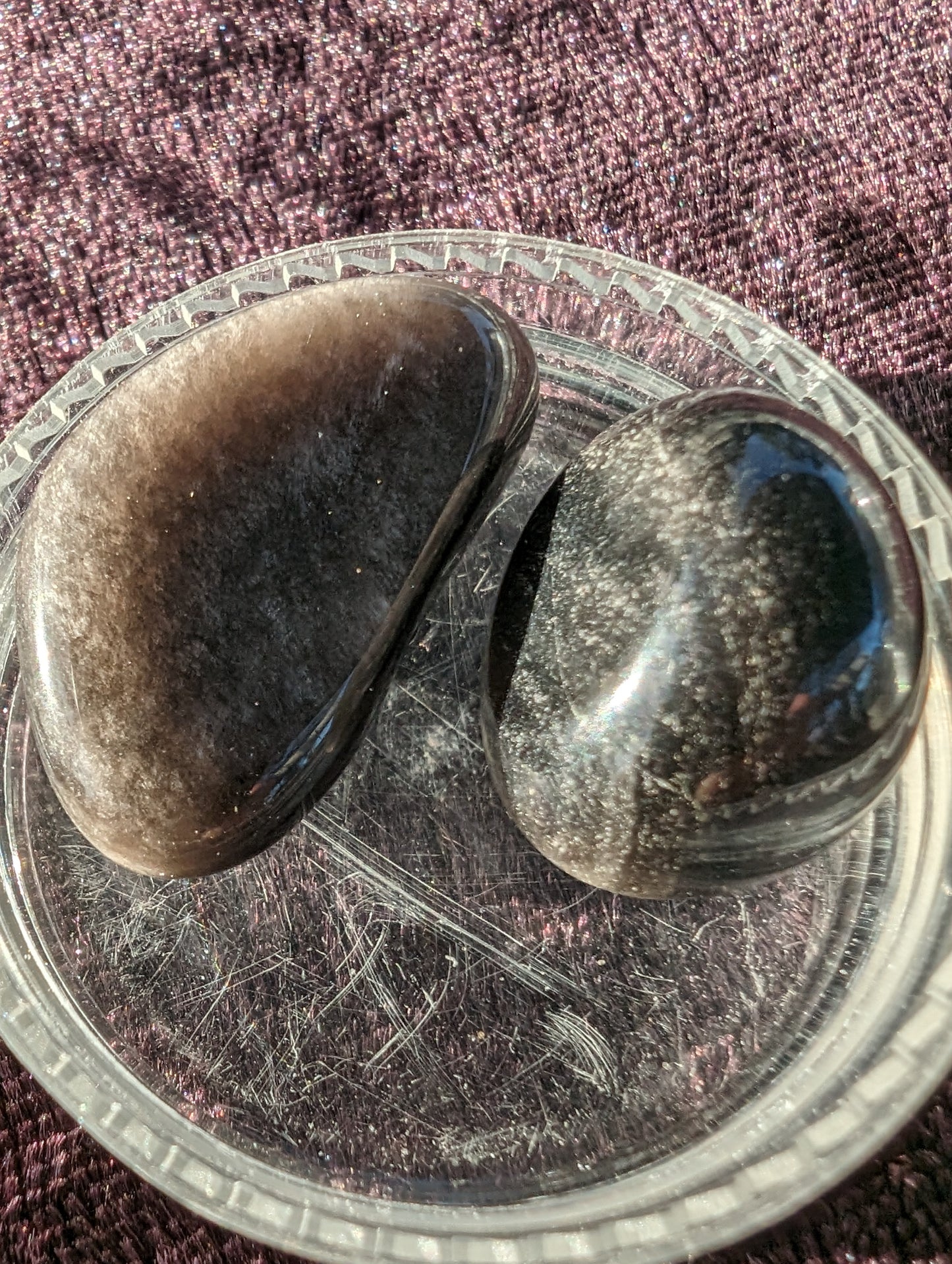 Silver Obsidian 2 stones 5-9g