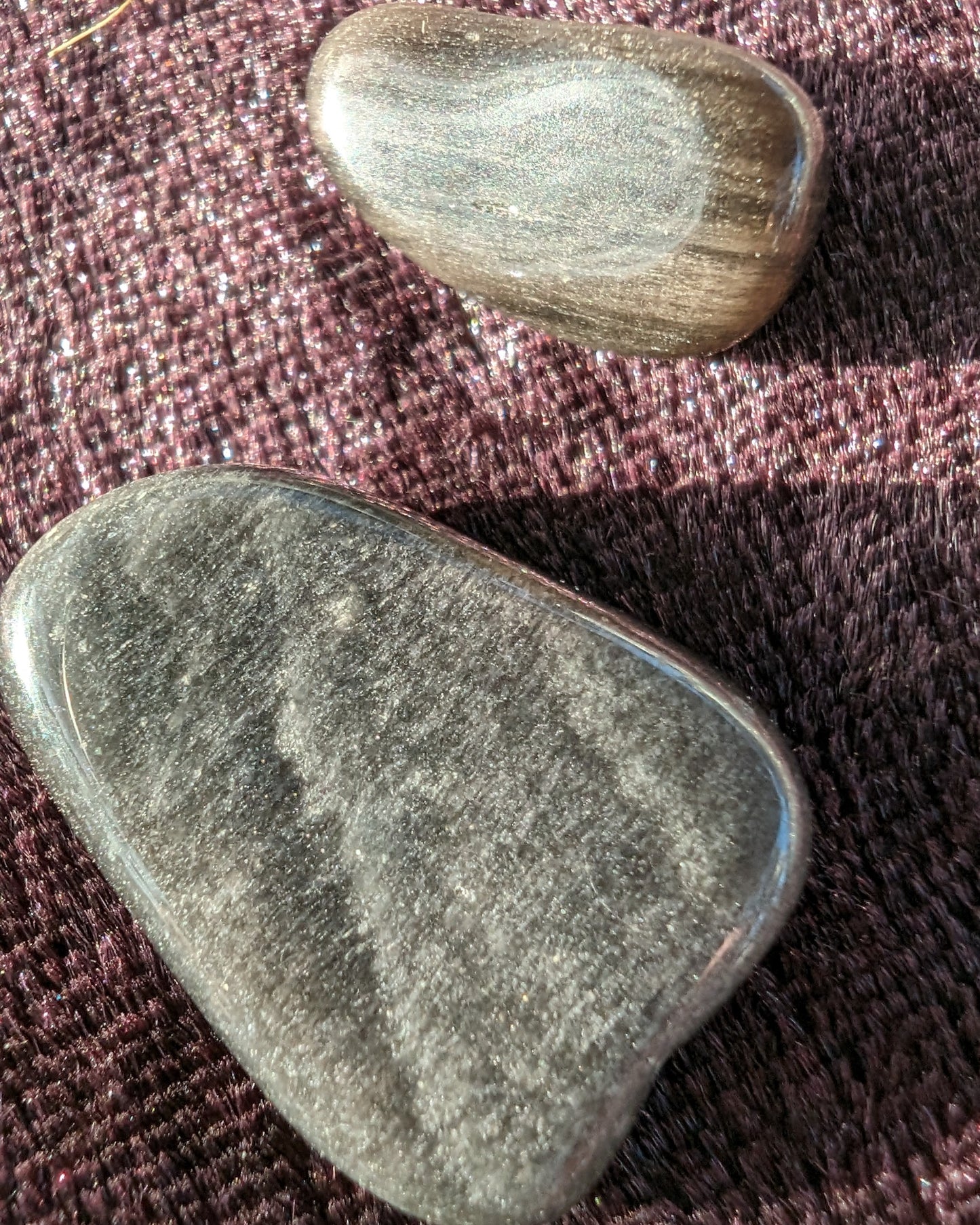 Silver Obsidian 2 stones 5-9g