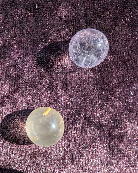 Amethyst and Citrine tiny spheres 7-9g