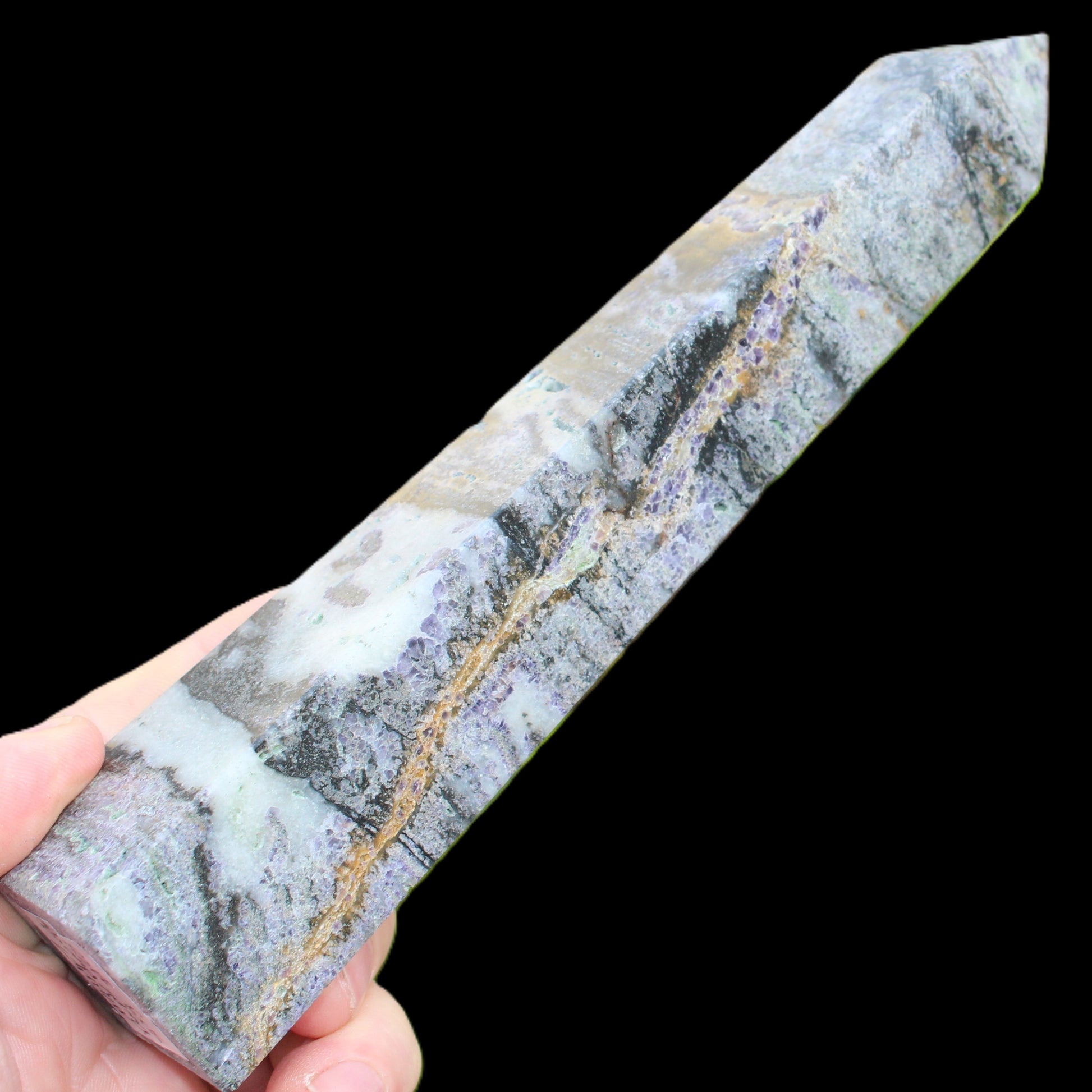 Purple Fluorite obelisk 515g Rocks and Things