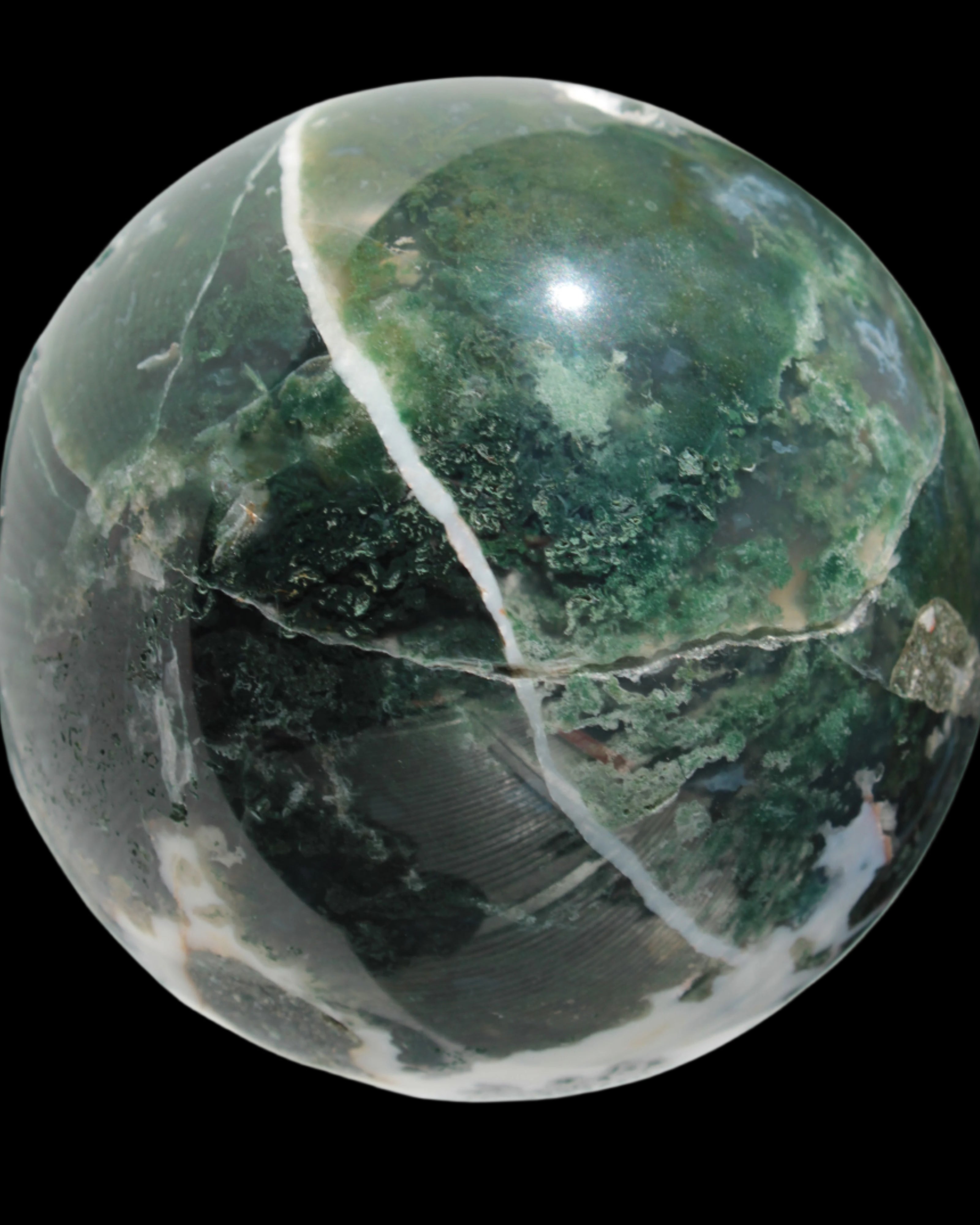 Moss Agate sphere 917g - Rocks and Things Store
