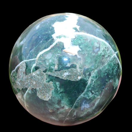 Moss Agate sphere 917g Rocks and Things
