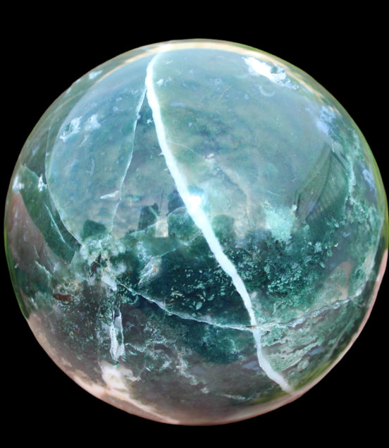 Moss Agate sphere 917g - Rocks and Things Store