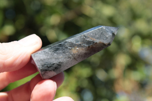 Black hair ghost Quartz wand 39g Rocks and Things