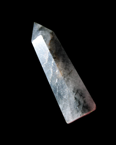 Black hair ghost Quartz wand 39g - Rocks and Things Store