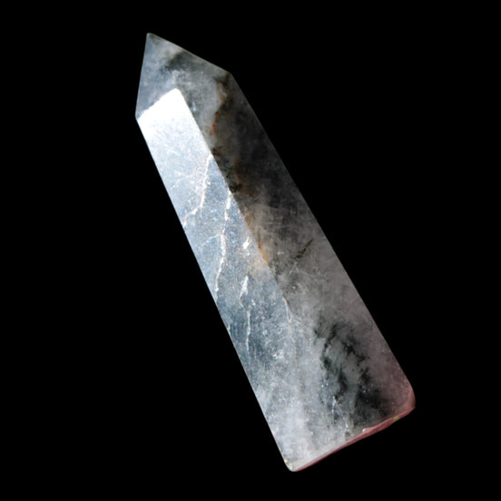 Black hair ghost Quartz wand 39g - Rocks and Things Store