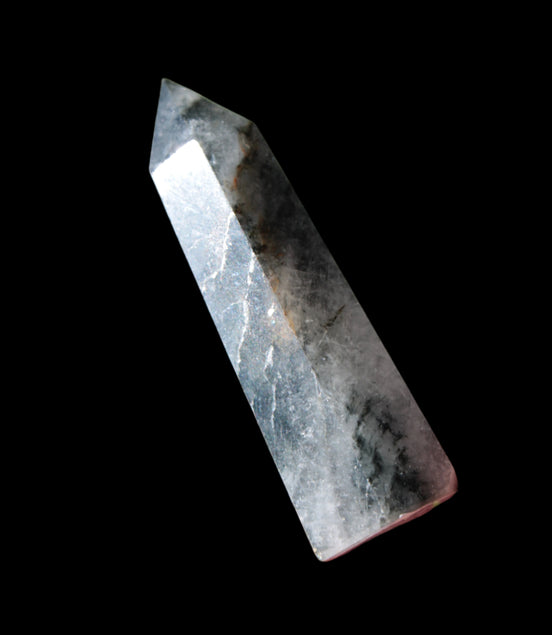 Black hair ghost Quartz wand 39g - Rocks and Things Store