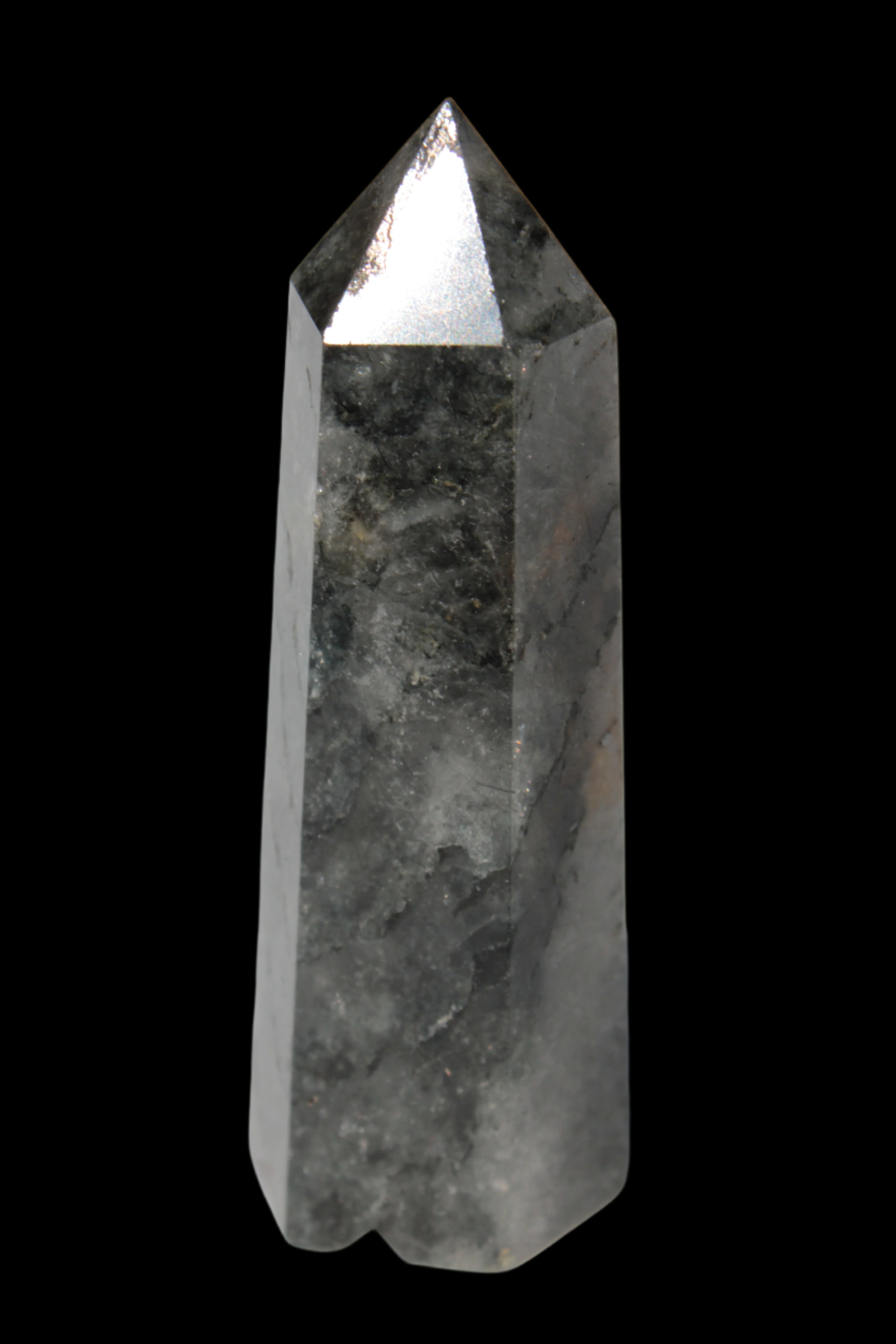 Black hair ghost Quartz wand 39g - Rocks and Things Store