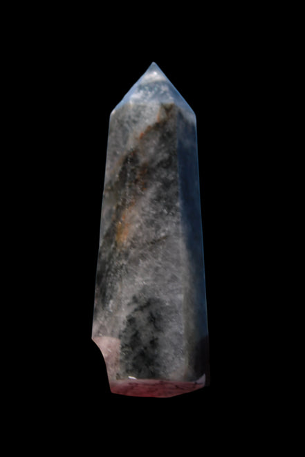 Black hair ghost Quartz wand 39g - Rocks and Things Store