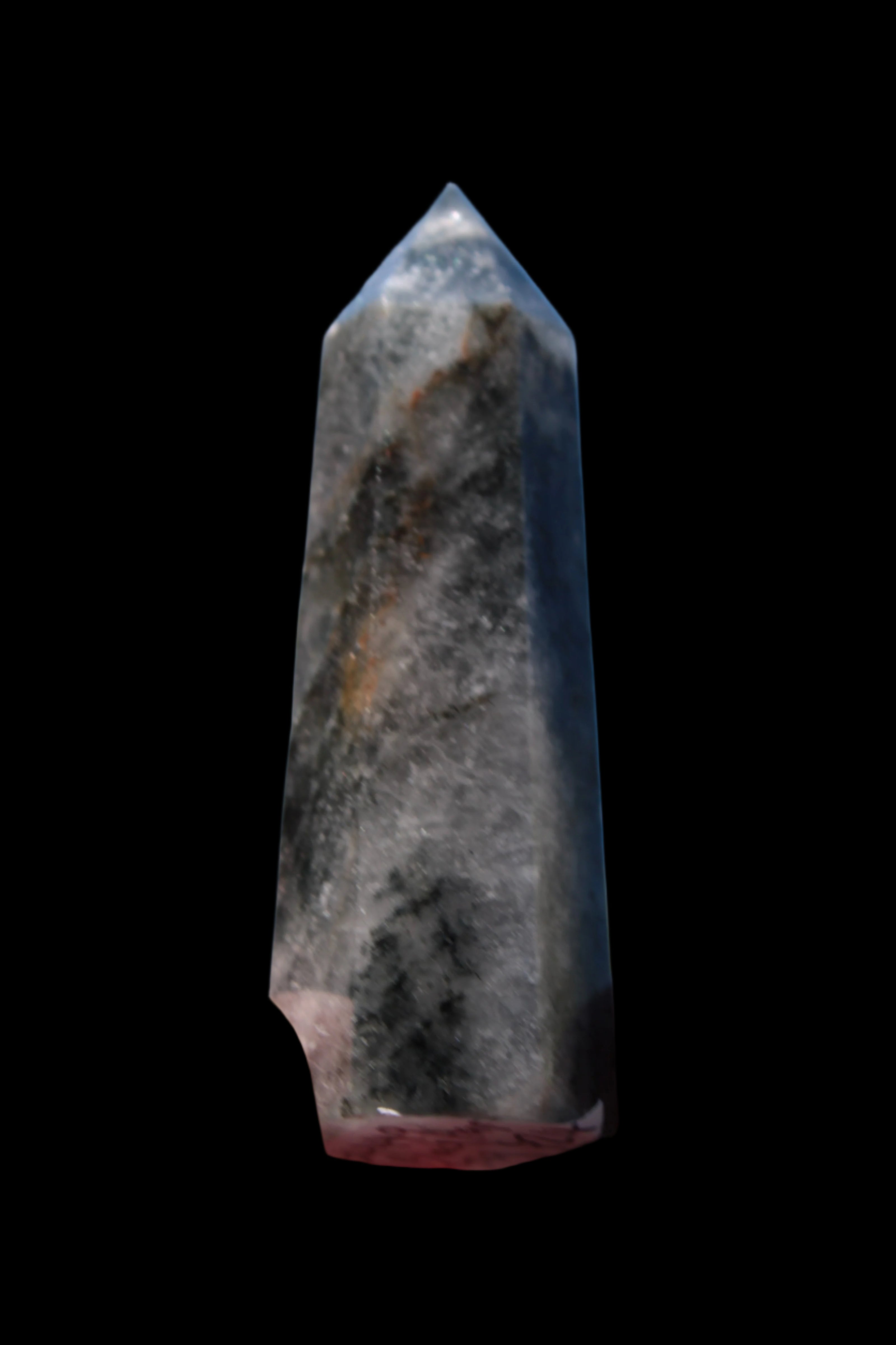 Black hair ghost Quartz wand 39g - Rocks and Things Store