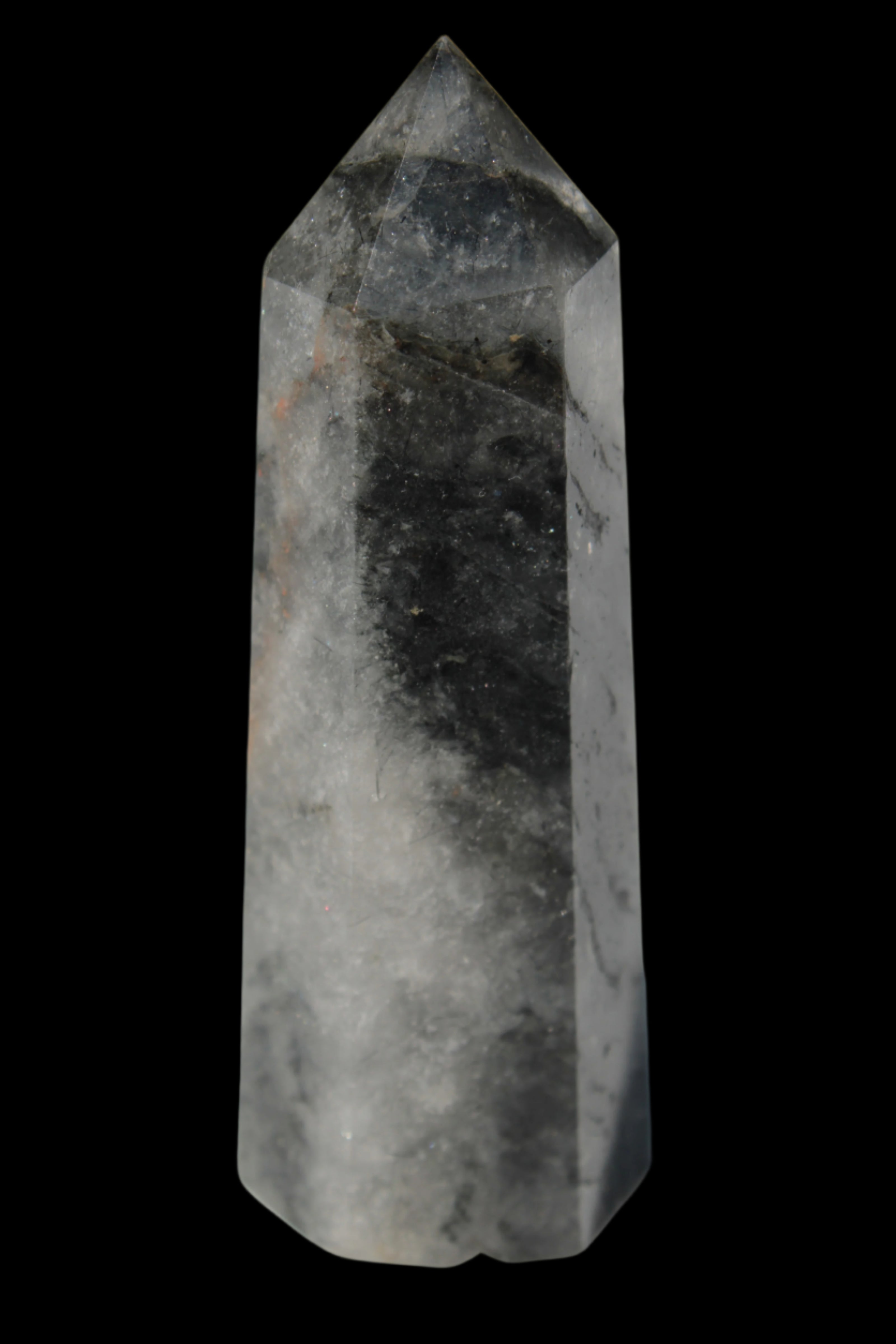 Black hair ghost Quartz wand 39g - Rocks and Things Store