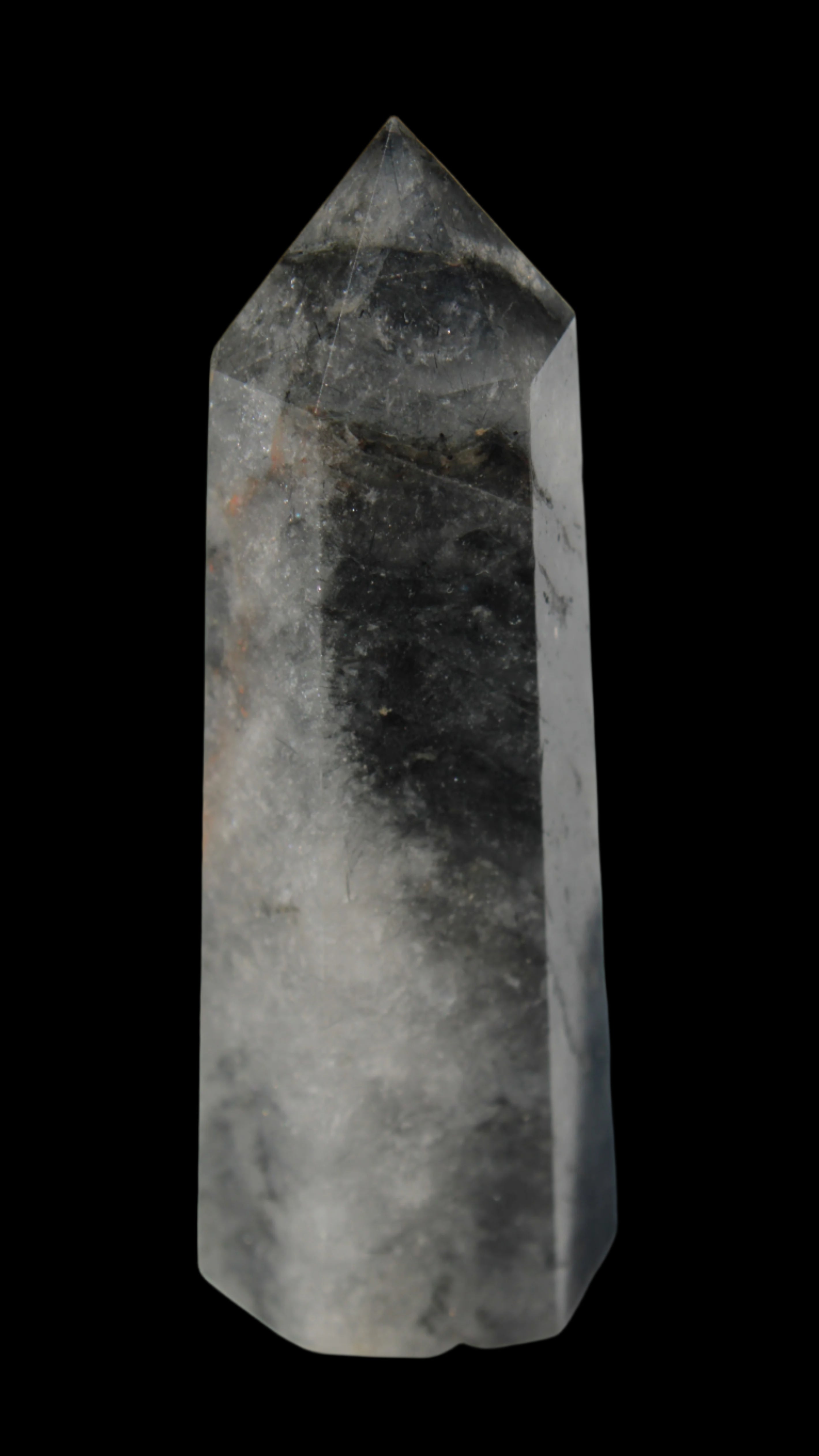 Black hair ghost Quartz wand 39g - Rocks and Things Store