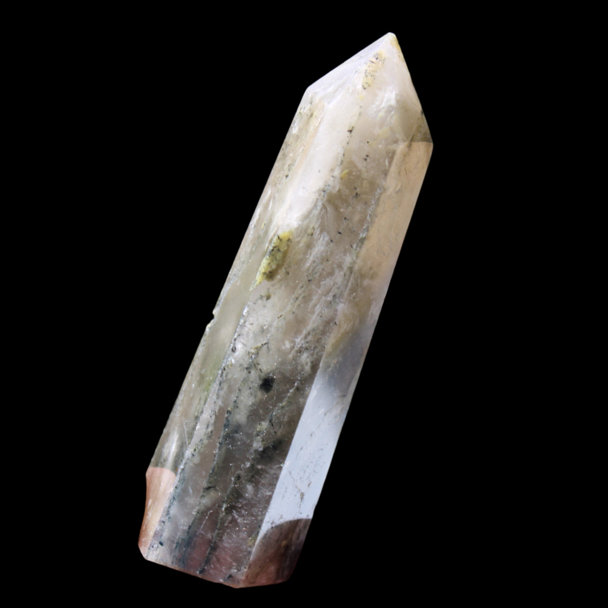 Green Hair Ghost Smoky Quartz wand 37g in sunlight - Rocks and Things Store