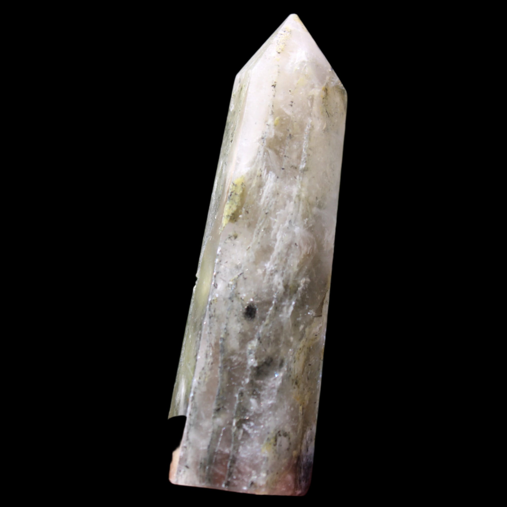 Green Hair Ghost Smoky Quartz wand 37g in sunlight - Rocks and Things Store