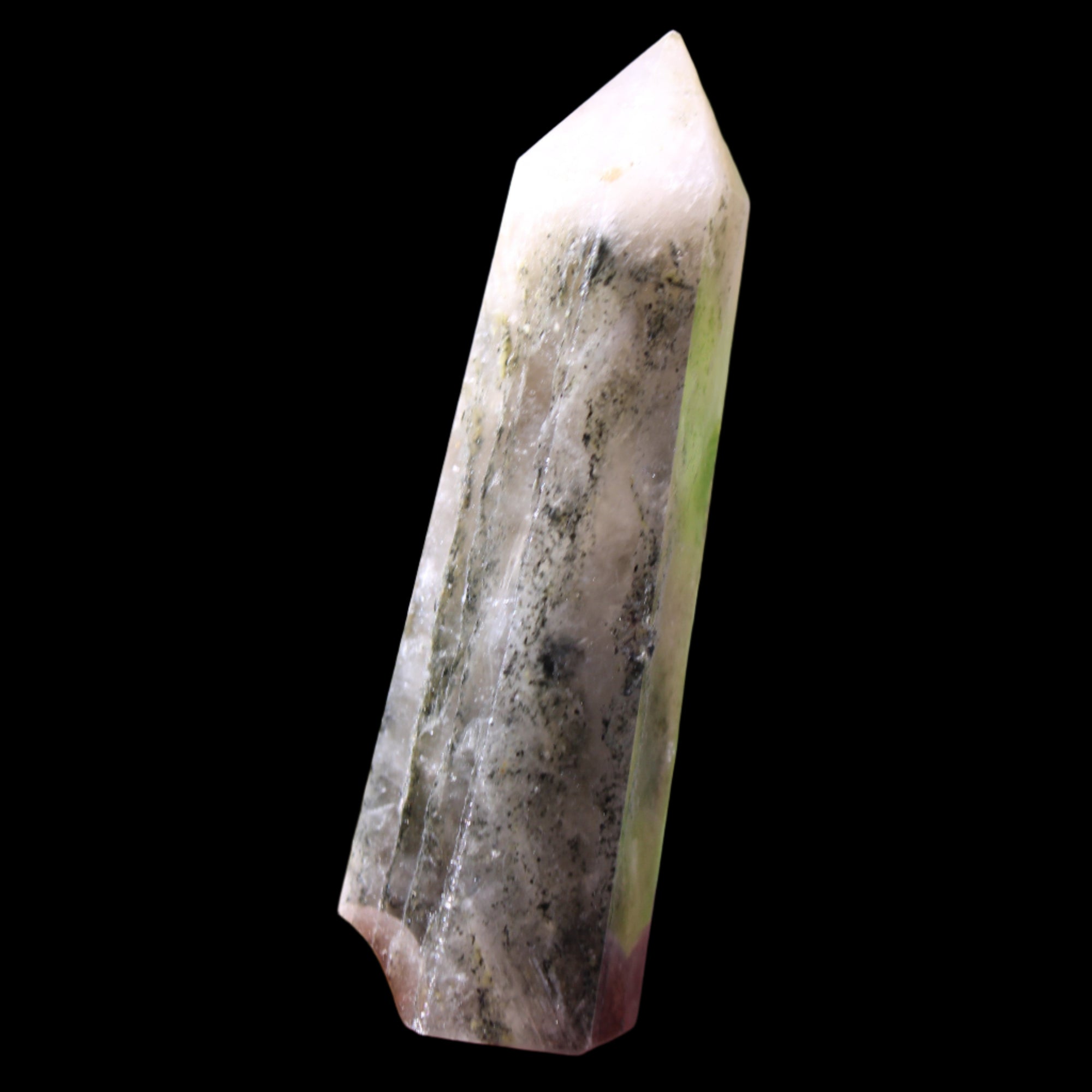 Green Hair Ghost Smoky Quartz wand 37g in sunlight - Rocks and Things Store