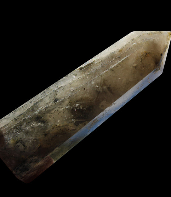 Green Hair Ghost Smoky Quartz wand 37g in sunlight - Rocks and Things Store