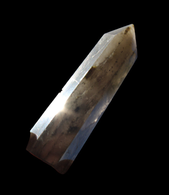 Green Hair Ghost Smoky Quartz wand 37g in sunlight - Rocks and Things Store