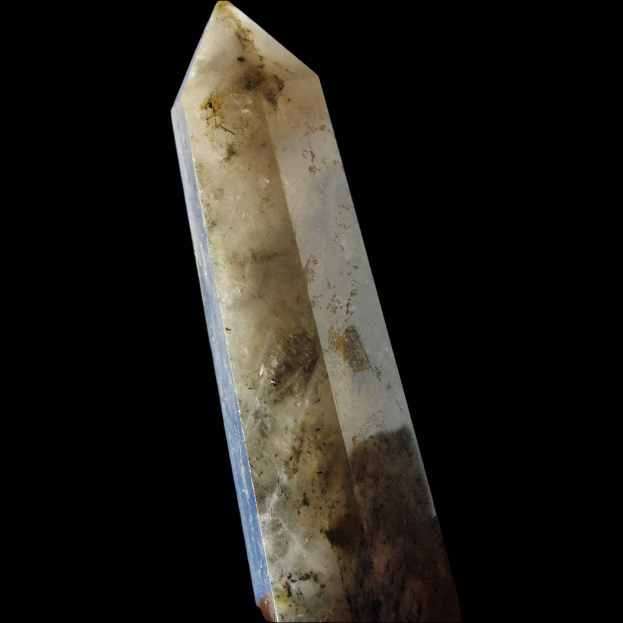 Green Hair Ghost Smoky Quartz wand 37g in sunlight - Rocks and Things Store