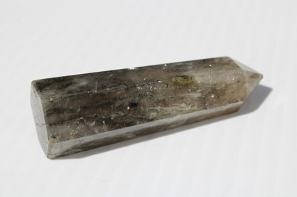 Green hair ghost Smoky Quartz wand 37g Rocks and Things