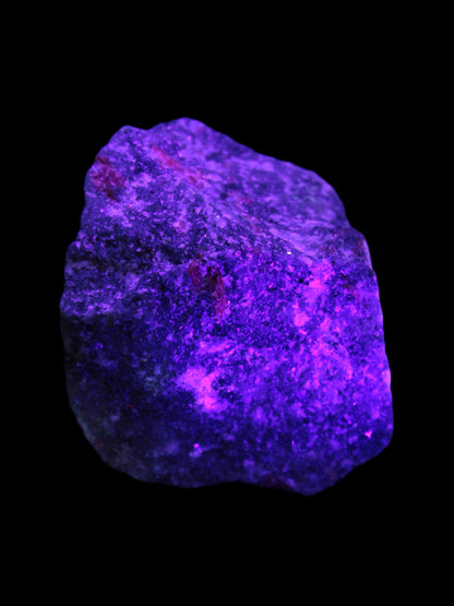 Ruby Zoisite 418g in UV light, Rocks and Things Store